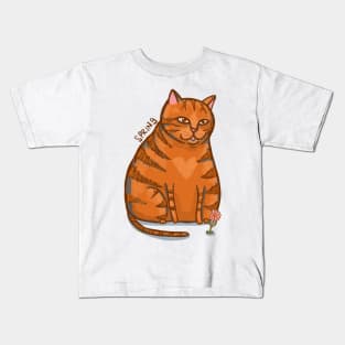 Spring Cat and Flower Kids T-Shirt